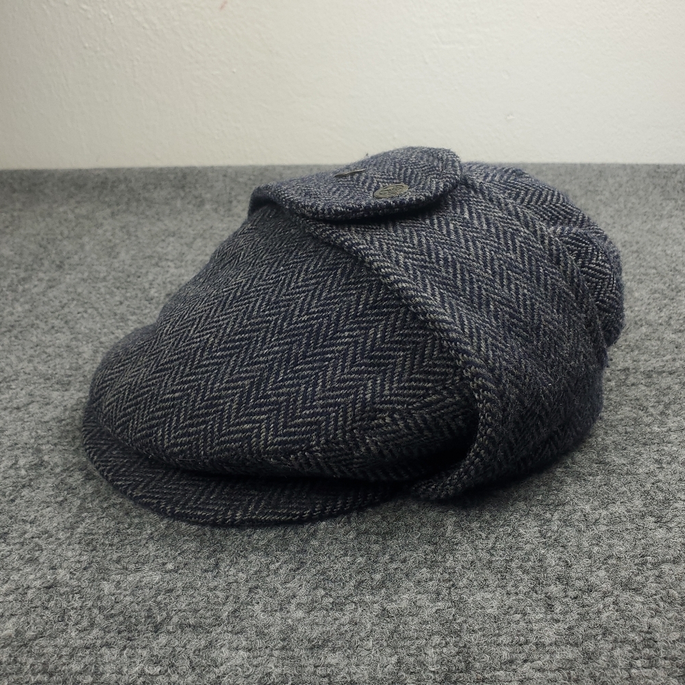 Jonathan Richard Donegal Tweed Earflap Flat Cap Hat Irish Wool Trapper Gray